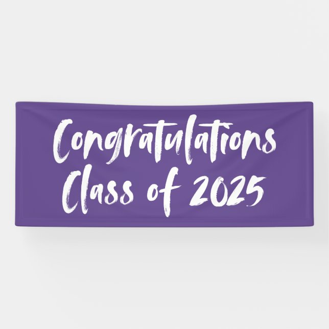 Congratulations Class of 2026 Purple Graduation Banner (Horizontal)