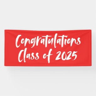 Congratulations Class of 2026 Red Graduation Banner