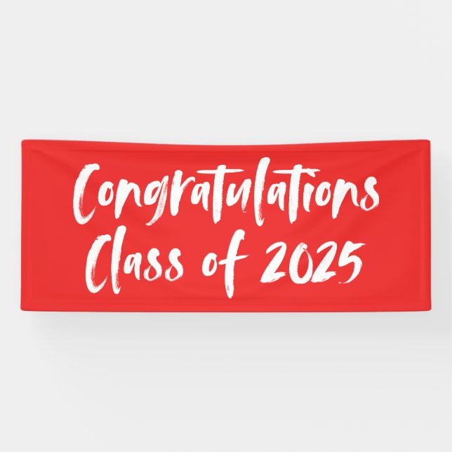 Congratulations Class of 2026 Red Graduation Banner (Horizontal)