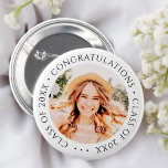 Congratulations Class of 20XX Modern Simple Photo Button<br><div class="desc">This simple and modern design is composed of serif typography and add a custom photo.</div>