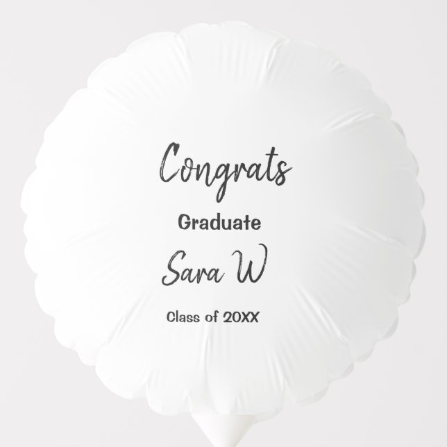 Congratulations class of add year name school col balloon (Front)
