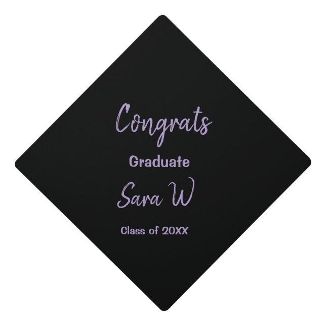 Congratulations class of add year name school col graduation cap topper (Front)