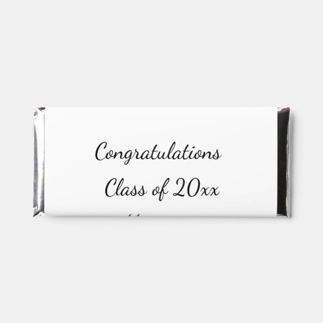 Congratulations class of add year name school col hershey bar favors (Front)