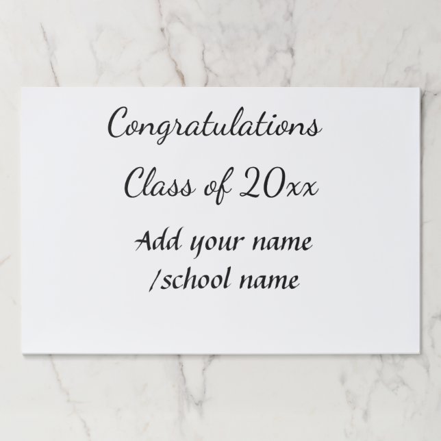 Congratulations class of add year name school col paper pad (Front)