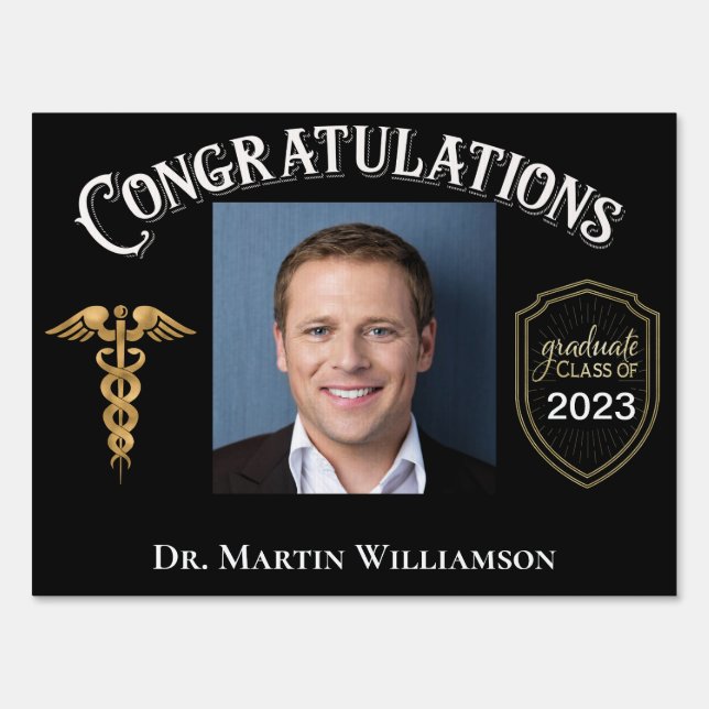 Congratulations Class of Doctor Graduation Sign (Front)