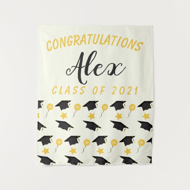 Congratulations Class Of Graduate Customize Name   Tapestry (Front)