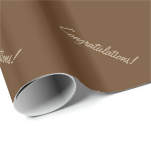 Congratulations! Classic Dark Brown Gift Wrapping Paper