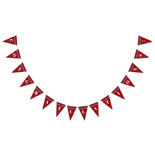 Congratulations Classic Nautical Anchor Stripes Bunting Flags