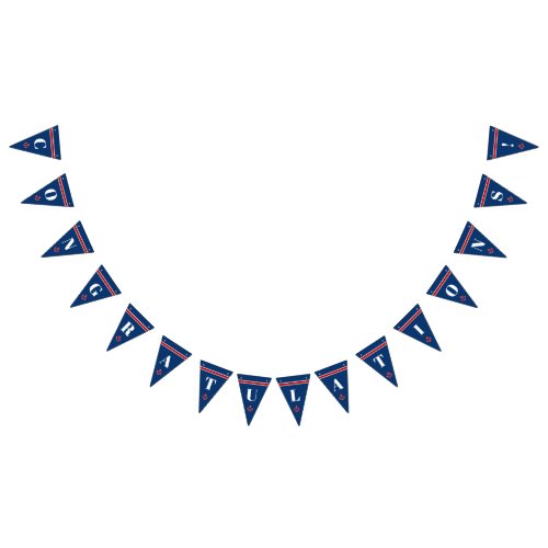 Congratulations Classic Nautical Anchor Stripes Bunting Flags