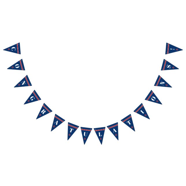 Congratulations Classic Nautical Anchor Stripes Bunting Flags (All)