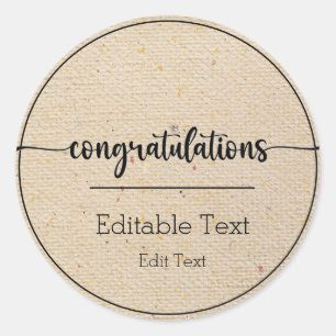 Congratulations classic round sticker