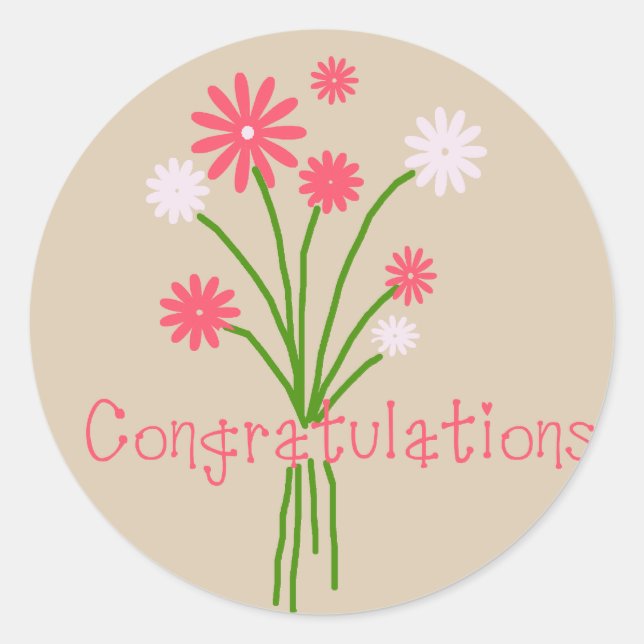 Congratulations Classic Round Sticker (Front)