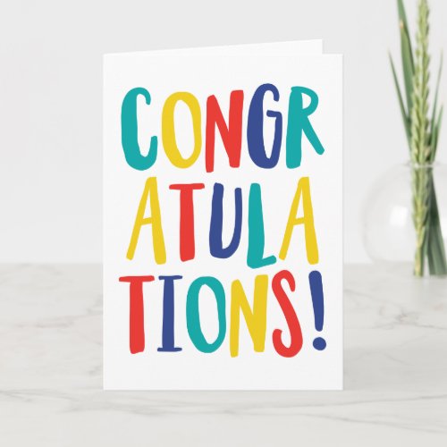 Congratulations colorful blank inside card