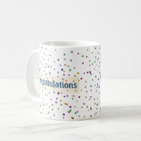 Minimal Simple Modern Colorful Confetti Monogram Coffee Mug, Zazzle