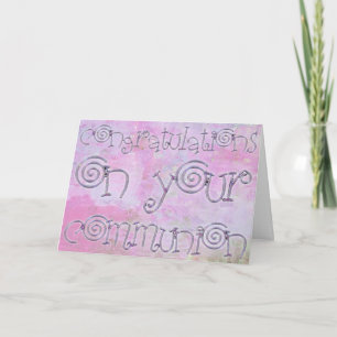 Congratulations Communion Typography Watercolor Card
