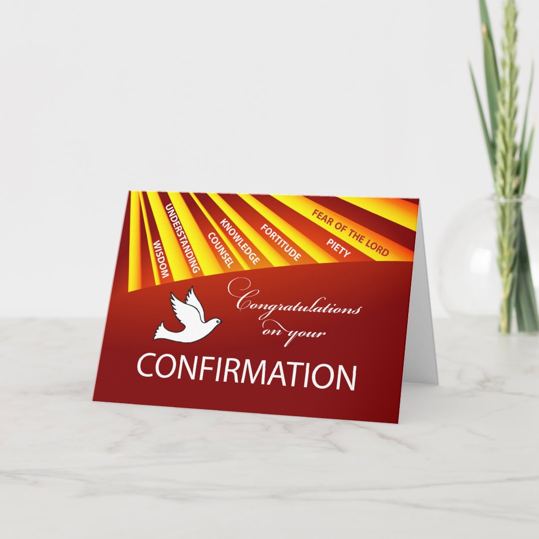 Congratulations Confirmation Dove with Gold and Re Card | Zazzle