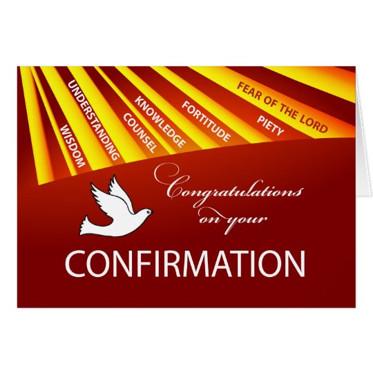 Congratulations Confirmation Dove with Gold and Re Card | Zazzle.com