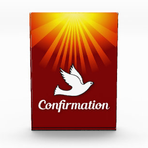 Congratulations Confirmation Dove with Gold/Red Award