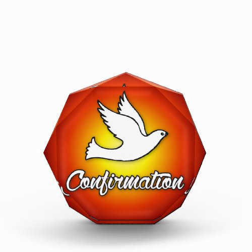 Congratulations Confirmation Dove with Gold Red Award