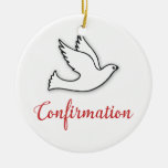 Congratulations Confirmation Dove With Gold, Red Ceramic Ornament at Zazzle