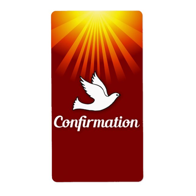Congratulations Confirmation Dove with Gold/Red Label (Front)