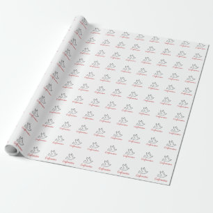 Congratulations Confirmation Dove with Gold, Red Wrapping Paper