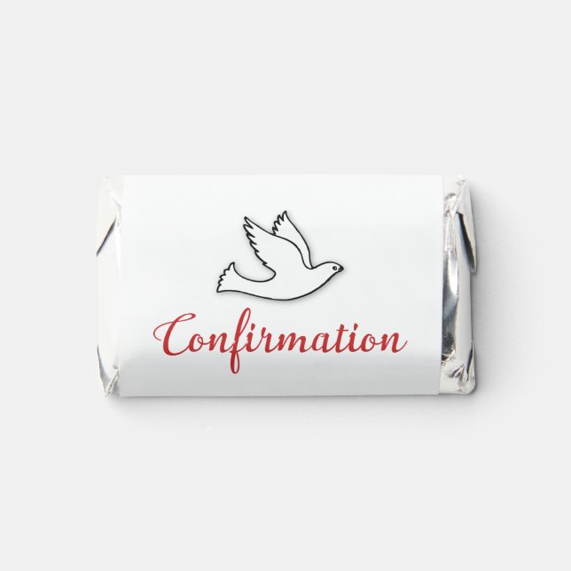 Congratulations Confirmation Dove with Red Hershey's Miniatures (Front)