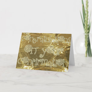 Congratulations Confirmation Typography Golden Card