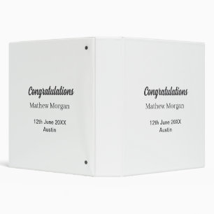 Congratulations congrats graduation name year clas 3 ring binder