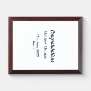 Congratulations congrats graduation name year clas award plaque
