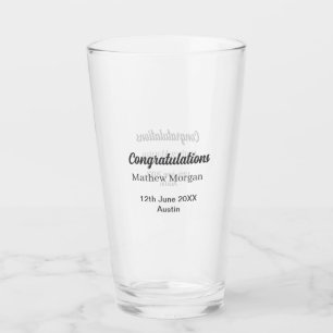 Congratulations congrats graduation name year clas glass