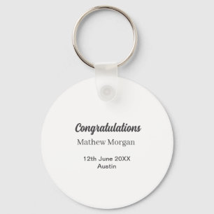 Congratulations congrats graduation name year clas keychain