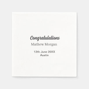 Congratulations congrats graduation name year clas napkins
