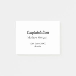Congratulations congrats graduation name year clas post-it notes