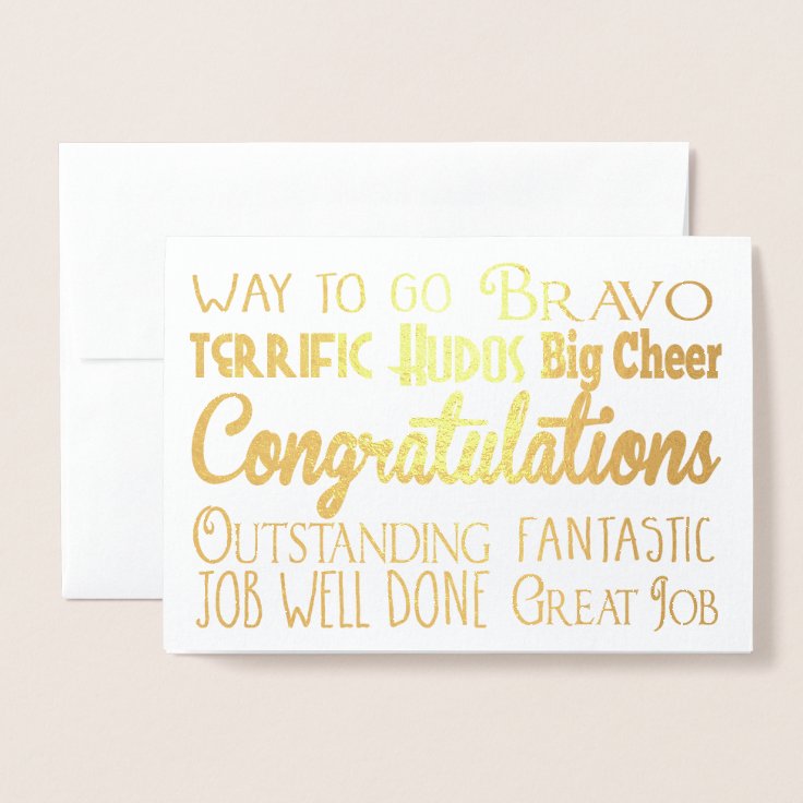 Congratulations - Congrats - Job Well Done Foil Card | Zazzle