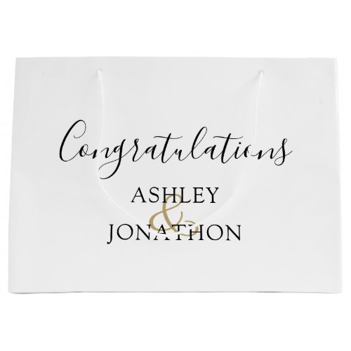 Congratulations Couples Name Wedding Large Gift Bag