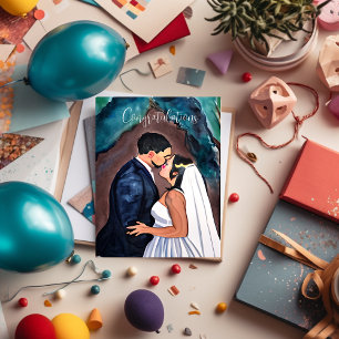 Congratulations Couple's Wedding Kiss Card