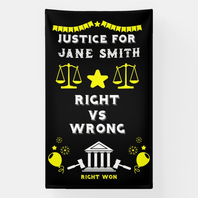 Congratulations Court Verdict Banner (Vertical)