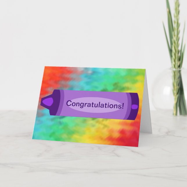 Congratulations Crayon Greeting Card (Front)