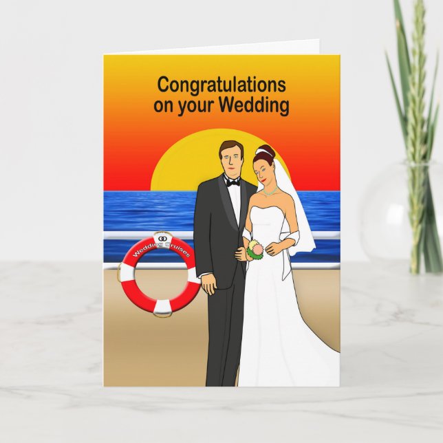 Congratulations Cruise Ship Wedding Greeting Card (Front)