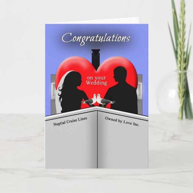 Congratulations Cruise Ship Wedding Greeting Card (Front)