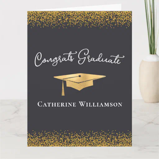 Congratulations Custom Elegant Gold Graduation  Card