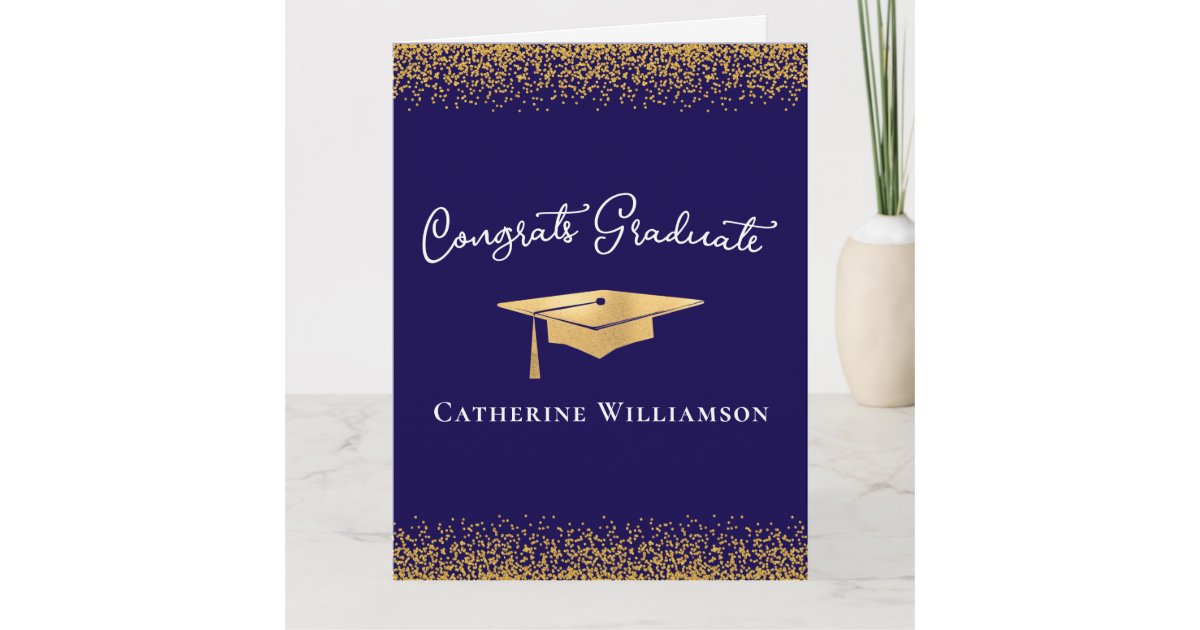 Congratulations Custom Elegant Gold Graduation Card | Zazzle