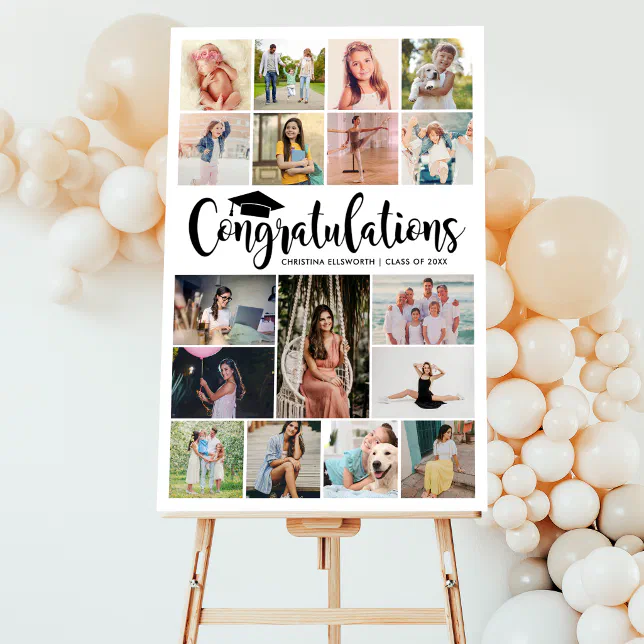 Congratulations Custom Graduation Photo Collage Foam Board | Zazzle