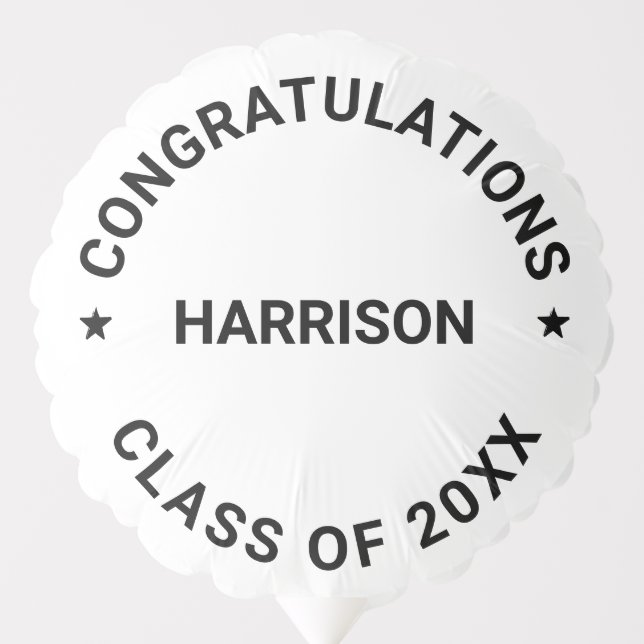Congratulations custom name class year graduation balloon (Front)