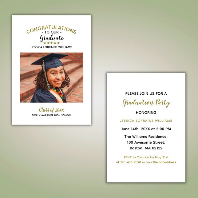 Congratulations Custom Photo Graduate Graduation Invitation (Creator Uploaded)