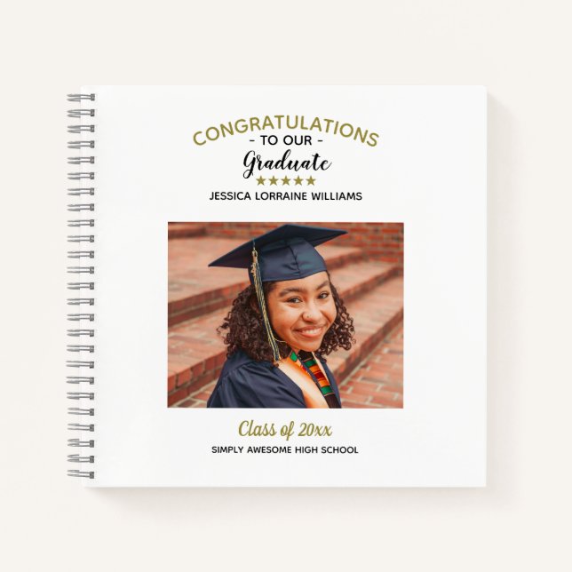 Congratulations Custom Photo Graduate Graduation Notebook (Front)