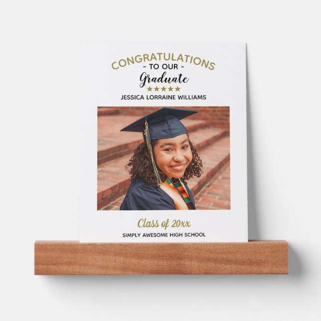 Congratulations Custom Photo Graduate Graduation Picture Ledge (Front)