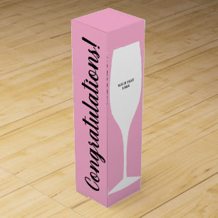 Congratulations custom pink wine box gift template