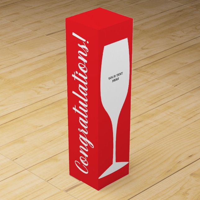 Congratulations custom red wine box gift template (Front)
